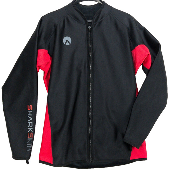 Men’s 4XL Sharkskin Thermal Wetsuit Top Jacket Black Red Paddle Surf Kayak Dive - Picture 1 of 8